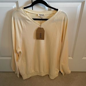 319. NWT by Listicle V Neck Velour Long Sleeve Top, Size Medium